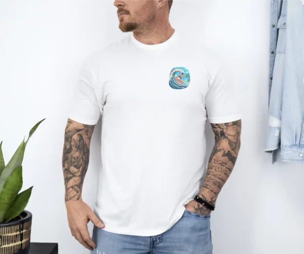 Surfing bröstficka - t-shirt för vuxna - Bild 2