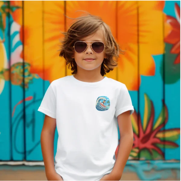 Surfing med litet tryck t-shirt för barn - Bild 2